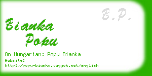 bianka popu business card